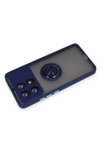 Xiaomi Poco X6 Pro Kılıf Montreal Yüzüklü Silikon Kapak - Lacivert