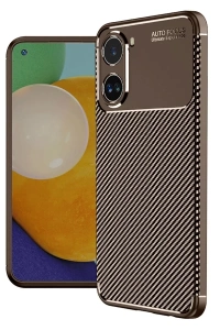 Xiaomi Poco X7 Pro Kılıf Auto Focus Karbon Kapak - Kahverengi