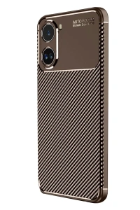 Xiaomi Poco X7 Pro Kılıf Auto Focus Karbon Kapak - Kahverengi