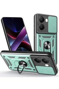 Xiaomi Poco X7 Pro Kılıf Pars Lens Yüzüklü Silikon - Yeşil