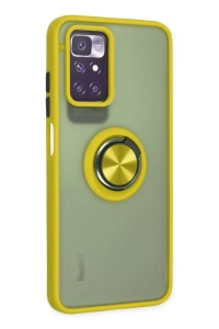 Xiaomi Redmi 10 2022 Kılıf Montreal Yüzüklü Silikon Kapak - Sarı