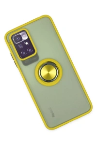 Xiaomi Redmi 10 2022 Kılıf Montreal Yüzüklü Silikon Kapak - Sarı