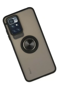 Xiaomi Redmi 10 2022 Kılıf Montreal Yüzüklü Silikon Kapak - Siyah