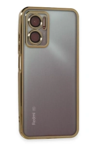 Xiaomi Redmi 10 5G Kılıf Lensli Silikon - Gold
