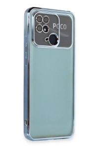 Xiaomi Redmi 10C Kılıf Lensli Silikon - Açık Mavi