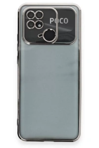 Xiaomi Redmi 10C Kılıf Lensli Silikon - Gümüş