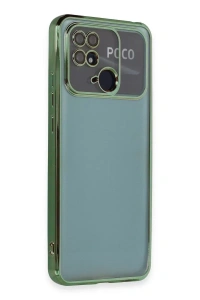 Xiaomi Redmi 10C Kılıf Lensli Silikon - Yeşil