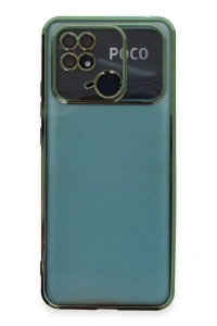 Xiaomi Redmi 10C Kılıf Lensli Silikon - Yeşil