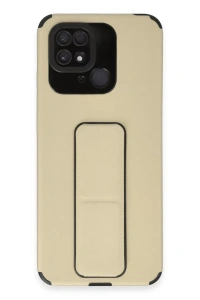 Xiaomi Redmi 10C Kılıf Mega Standlı Silikon - Gold