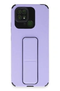 Xiaomi Redmi 10C Kılıf Mega Standlı Silikon - Lila