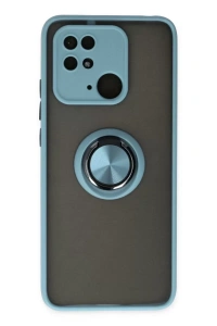 Xiaomi Redmi 10C Kılıf Montreal Yüzüklü Silikon Kapak - Buz Mavi