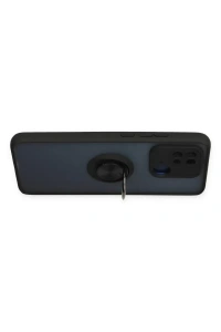 Xiaomi Redmi 10C Kılıf Montreal Yüzüklü Silikon Kapak - Siyah