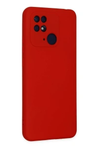 Xiaomi Redmi 10C Kılıf Nano içi Kadife Silikon - Kırmızı