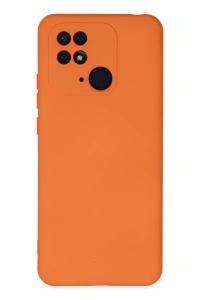 Xiaomi Redmi 10C Kılıf Nano içi Kadife Silikon - Turuncu