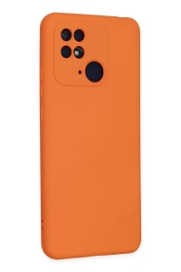 Xiaomi Redmi 10C Kılıf Nano içi Kadife Silikon - Turuncu