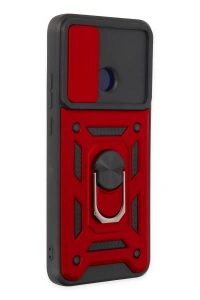 Xiaomi Redmi 10C Kılıf Pars Lens Yüzüklü Silikon - Kırmızı