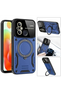 Xiaomi Redmi 12C Kılıf Joy Lens Standlı Kapak - Mor