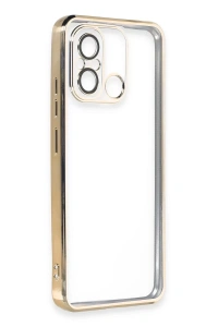 Xiaomi Redmi 12C Kılıf Lensli Silikon - Gold