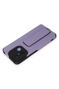 Xiaomi Redmi 12C Kılıf Mega Standlı Silikon - Lila