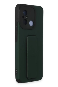 Xiaomi Redmi 12C Kılıf Mega Standlı Silikon - Yeşil