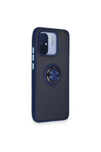 Xiaomi Redmi 12C Kılıf Montreal Yüzüklü Silikon Kapak - Lacivert