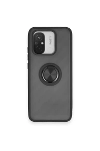 Xiaomi Redmi 12C Kılıf Montreal Yüzüklü Silikon Kapak - Siyah