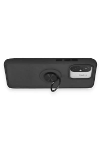 Xiaomi Redmi 12C Kılıf Montreal Yüzüklü Silikon Kapak - Siyah