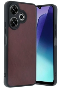 Xiaomi Redmi 13 4G Kılıf Aras Deri Kapak - Bordo