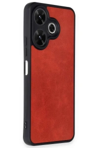 Xiaomi Redmi 13 4G Kılıf Aras Deri Kapak - Kırmızı
