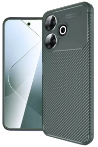 Xiaomi Redmi 13 4G Kılıf Auto Focus Karbon Kapak - Koyu Yeşil