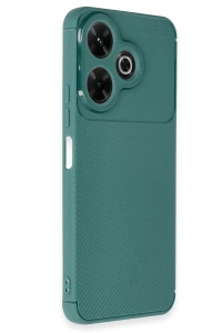 Xiaomi Redmi 13 4G Kılıf Auto Focus Karbon Kapak - Koyu Yeşil
