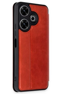 Xiaomi Redmi 13 4G Kılıf Flip Cover - Kırmızı