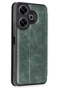 Xiaomi Redmi 13 4G Kılıf Flip Cover - Koyu Yeşil