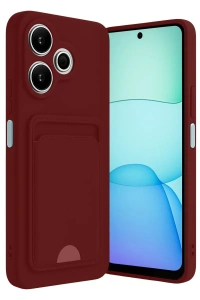 Xiaomi Redmi 13 4G Kılıf Kelvin Kartvizitli Silikon - Bordo