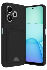 Xiaomi Redmi 13 4G Kılıf Kelvin Kartvizitli Silikon - Siyah