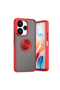 Xiaomi Redmi 13 4G Kılıf Montreal Yüzüklü Silikon Kapak - Kırmızı