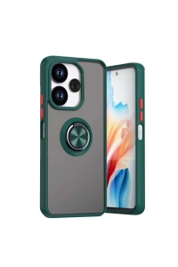Xiaomi Redmi 13 4G Kılıf Montreal Yüzüklü Silikon Kapak - Yeşil
