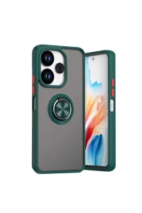 Xiaomi Redmi 13 4G Kılıf Montreal Yüzüklü Silikon Kapak - Yeşil