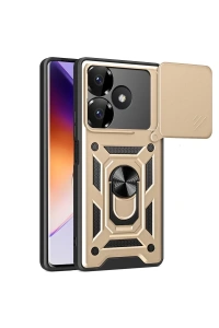 Xiaomi Redmi 13 4G Kılıf Pars Lens Yüzüklü Silikon - Gold