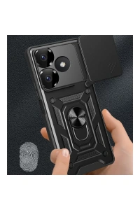 Xiaomi Redmi 13 4G Kılıf Pars Lens Yüzüklü Silikon - Gold