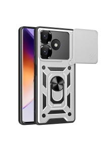 Xiaomi Redmi 13 4G Kılıf Pars Lens Yüzüklü Silikon - Gümüş