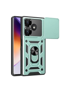 Xiaomi Redmi 13 4G Kılıf Pars Lens Yüzüklü Silikon - Yeşil