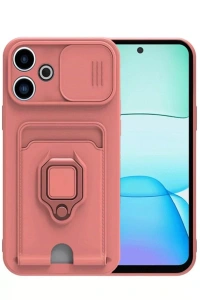 Xiaomi Redmi 13 4G Kılıf Zuma Kartvizitli Yüzüklü Silikon - Pembe