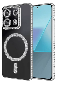 Xiaomi Redmi 13C Joke Simli Magneticsafe Kılıf - Gümüş