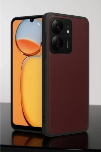 Xiaomi Redmi 13C Kılıf Aras Deri Kapak - Bordo