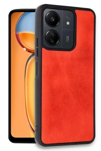 Xiaomi Redmi 13C Kılıf Aras Deri Kapak - Kırmızı
