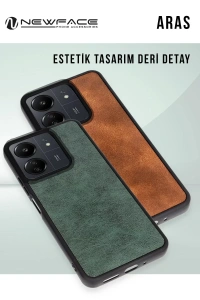 Xiaomi Redmi 13C Kılıf Aras Deri Kapak - Siyah