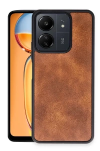 Xiaomi Redmi 13C Kılıf Aras Deri Kapak - Taba