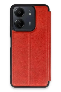 Xiaomi Redmi 13C Kılıf Flip Cover - Kırmızı