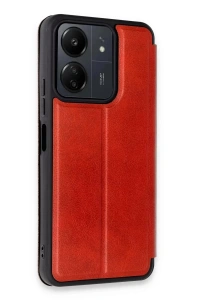 Xiaomi Redmi 13C Kılıf Flip Cover - Kırmızı